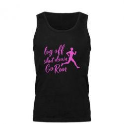 Мужская майка Log off shut down go run - PrintSalon