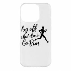 Чехол для iPhone 14 Pro Log off shut down go run - PrintSalon