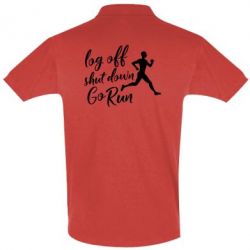 Мужское поло Log off shut down go run - PrintSalon
