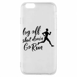 Чехол для iPhone 6/6S Log off shut down go run - PrintSalon