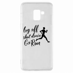 Чехол для Samsung A8+ 2018 Log off shut down go run - PrintSalon