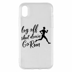 Чехол для iPhone X/Xs Log off shut down go run - PrintSalon