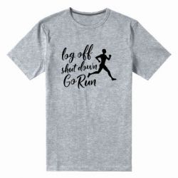 Мужская футболка премиум Log off shut down go run - PrintSalon