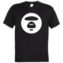 Мужская футболка  с V-образным вырезом Logo Bape Monkey - PrintSalon