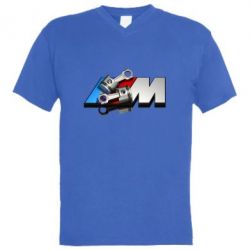 Мужская футболка  с V-образным вырезом Logo BMW  3 - PrintSalon
