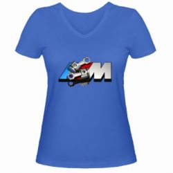 Женская футболка с V-образным вырезом Logo BMW  3 - PrintSalon