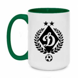 Чашка двухцветная 420ml Лого Динамо с колосками - PrintSalon