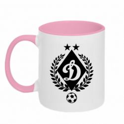 Чашка двокольорова Лого Динамо з колосками