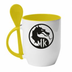 Чашка з ложкою Logo Mortal Kombat 11 - PrintSalon