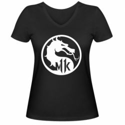 Жіноча футболка з V-подібним вирізом Logo Mortal Kombat 11 - PrintSalon