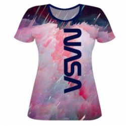 Женская футболка 3D Logo Nasa and space-PrintSalon Женская футболка 3D Logo Nasa and space