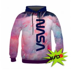 Детское 3D худи Logo Nasa and space-PrintSalon Детское 3D худи Logo Nasa and space