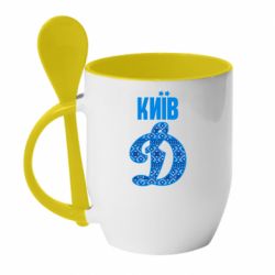 Чашка с ложкой Лого с узором