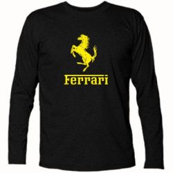 Футболка с длинным рукавом логотип Ferrari - PrintSalon