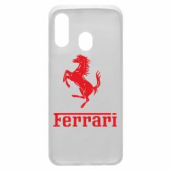 Чехол для Samsung A40 логотип Ferrari - PrintSalon