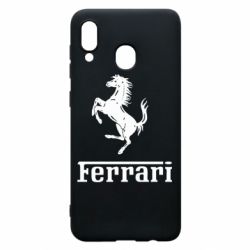 Чехол для Samsung A20 логотип Ferrari - PrintSalon