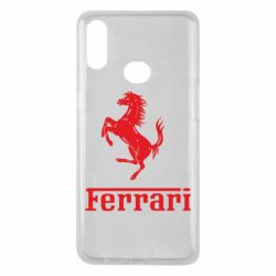 Чехол для Samsung A10s логотип Ferrari - PrintSalon