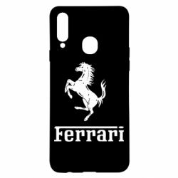 Чехол для Samsung A20s логотип Ferrari - PrintSalon
