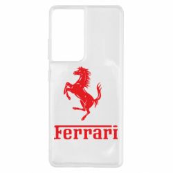 Чехол для Samsung S21 Ultra логотип Ferrari - PrintSalon