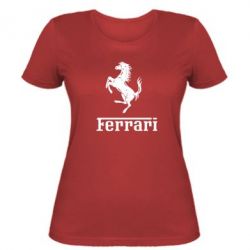 Женская футболка логотип Ferrari - PrintSalon