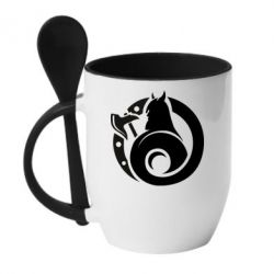 Чашка с ложкой Логотип Викинги - PrintSalon