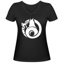 Женская футболка с V-образным вырезом Логотип Викинги - PrintSalon