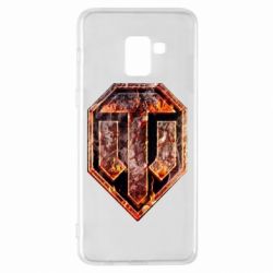 Чехол для Samsung A8+ 2018 Логотип World Of Tanks "Раскаленный металл"
