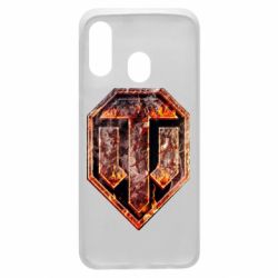 Чохол для Samsung A40 Логотип World Of Tanks "Розпечений метал" - PrintSalon