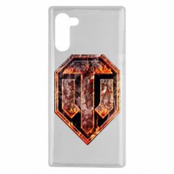 Чехол для Samsung Note 10 Логотип World Of Tanks "Раскаленный металл"