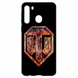 Чехол для Samsung A21 Логотип World Of Tanks "Раскаленный металл"