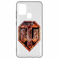Чохол для Samsung A21s Логотип World Of Tanks "Розпечений метал" - PrintSalon