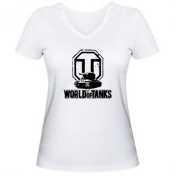 Жіноча футболка з V-подібним вирізом Логотип World Of Tanks - PrintSalon