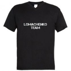 Мужская футболка  с V-образным вырезом Lomachenko Team - PrintSalon