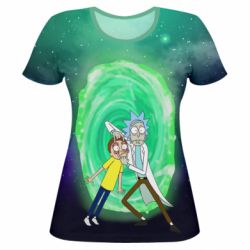 Женская футболка 3D Look Morty Space-PrintSalon Женская футболка 3D Look Morty Space