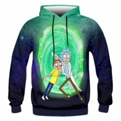 Чоловіче 3D худі Look Morty Space - PrintSalon