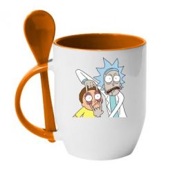 Чашка с ложкой Look Morty - PrintSalon