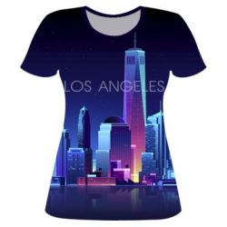 Женская футболка 3D Los Angeles neon