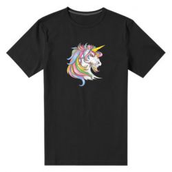 Мужская футболка премиум Лошадь с цветной гривой - PrintSalon