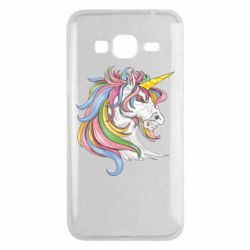 Чехол для Samsung J3 2016 Лошадь с цветной гривой - PrintSalon