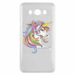 Чехол для Samsung J7 2016 Лошадь с цветной гривой - PrintSalon