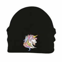 Шапка флісова Кінь з кольоровою гривою-PrintSalon Шапка флісова Кінь з кольоровою гривою