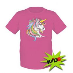 Детская футболка Лошадь с цветной гривой - PrintSalon