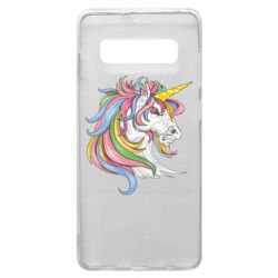 Чехол для Samsung S10+ Лошадь с цветной гривой - PrintSalon