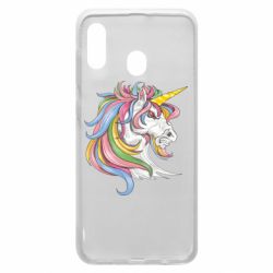 Чехол для Samsung A20 Лошадь с цветной гривой - PrintSalon