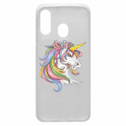 Чехол для Samsung A40 Лошадь с цветной гривой - PrintSalon
