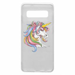 Чехол для Samsung S10 Лошадь с цветной гривой - PrintSalon