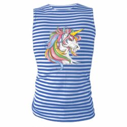 Майка-тельняшка Лошадь с цветной гривой - PrintSalon