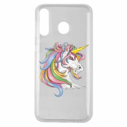 Чехол для Samsung M30 Лошадь с цветной гривой
