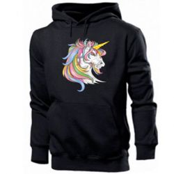 Мужское худи Лошадь с цветной гривой - PrintSalon