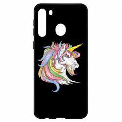 Чехол для Samsung A21 Лошадь с цветной гривой - PrintSalon